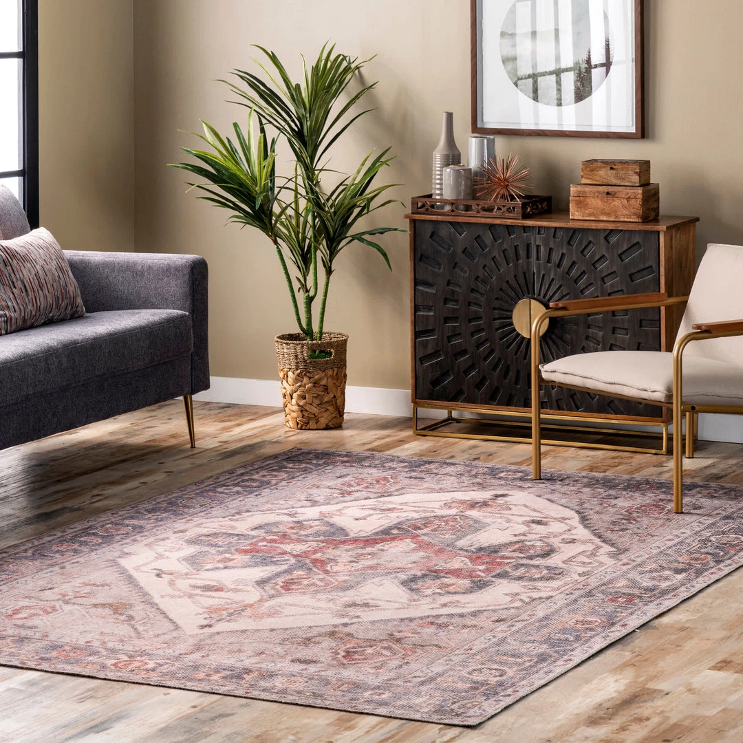 NuLOOM New Arrivals Gillian Vintage Medallion Area Rug 2 NuLOOM New Arrivals Gillian Vintage Medallion Area Rug