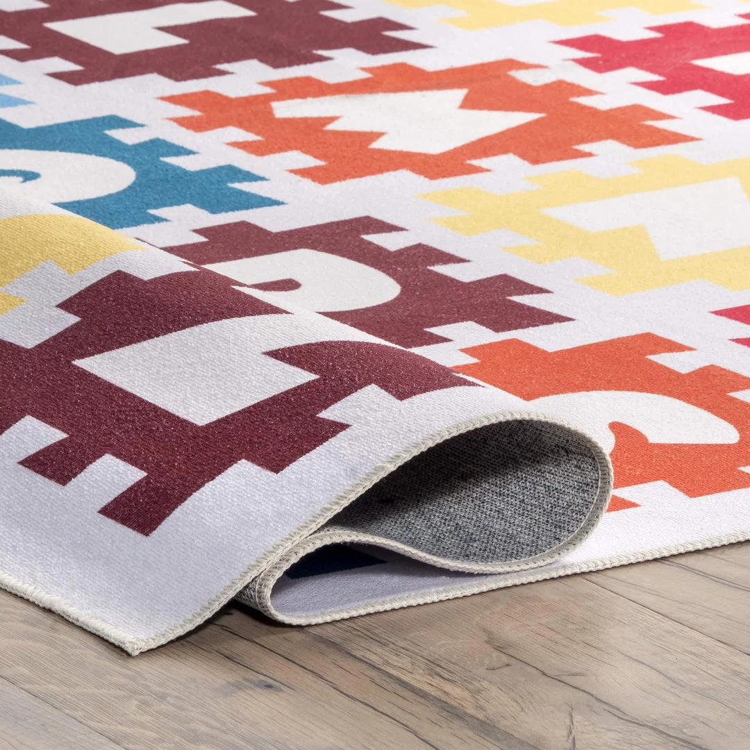 NuLOOM Kayden Alphabet Jigsaw Kids Washable Area Rug 4 NuLOOM Kayden Alphabet Jigsaw Kids Washable Area Rug
