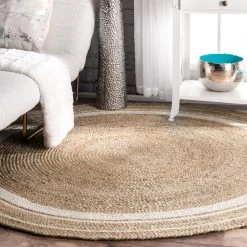 NuLOOM Braided Rikki Border Jute Area Rug