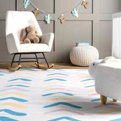 NuLOOM Evelyn Kids Chevron Nursery Or Playroom Area Rug