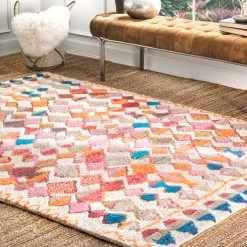NuLOOM Living Room Hand Tufted Moroccan Helaine Shaggy Area Rug
