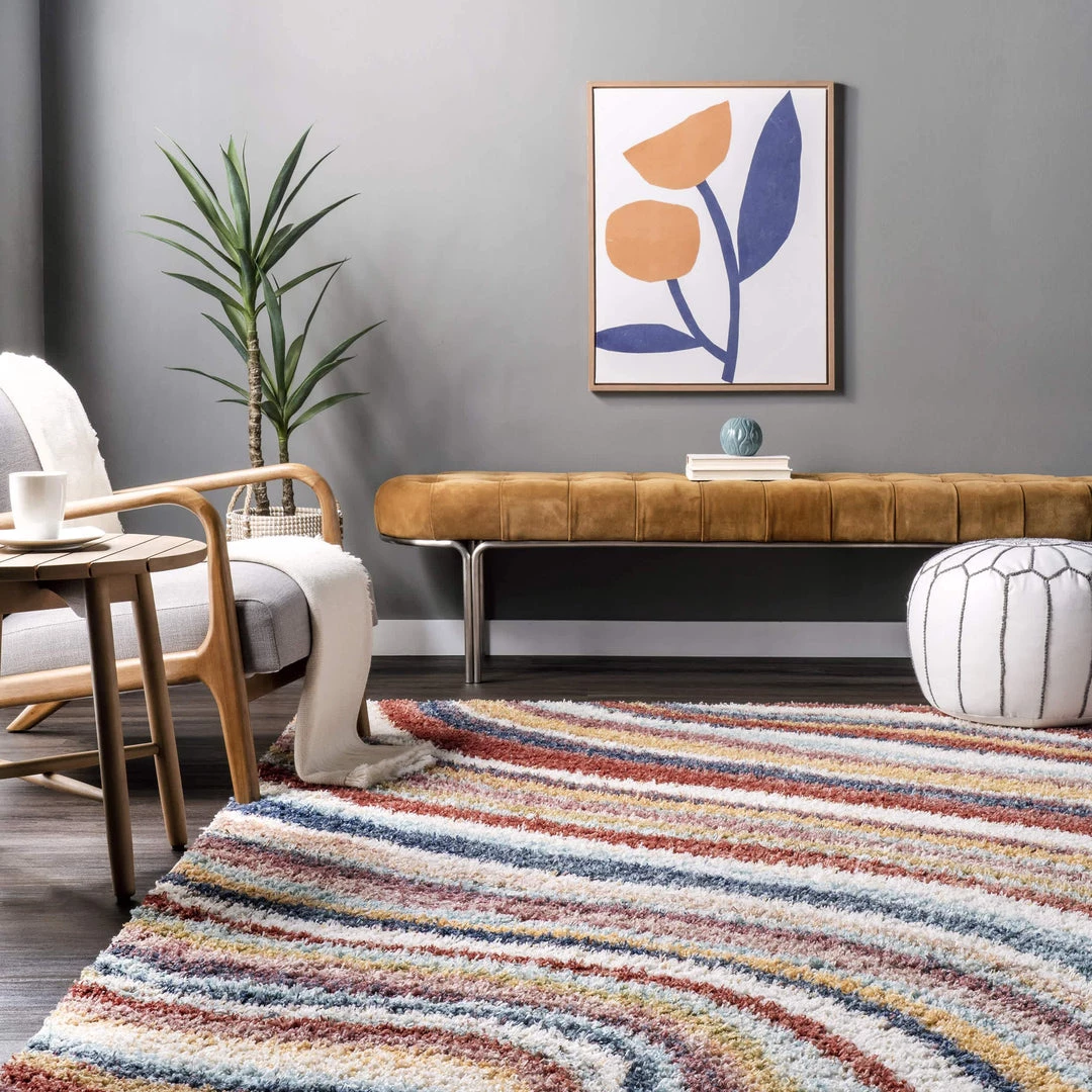 NuLOOM Cynthia Cozy Shaggy Wavy Stripes Area Rug 8 NuLOOM Cynthia Cozy Shaggy Wavy Stripes Area Rug