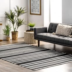 NuLOOM Jess Hand Loomed Cotton Flatweave Striped Area Rug New Arrivals