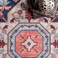 NuLOOM New Arrivals Amber Machine Washable Floral Aztec Area Rug