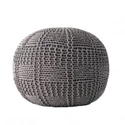 NuLOOM New Arrivals Berlin Casual Knitted Filled Ottoman Pouf
