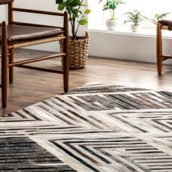 NuLOOM Elaine Leather Modern Chevrons Area Rug