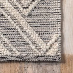 NuLOOM New Arrivals Beth High Low Hand Tufted Wool Diamond Tile Area Rug