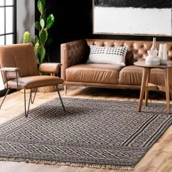 NuLOOM New Arrivals Dasha Geometric Jute Tassel Area Rug