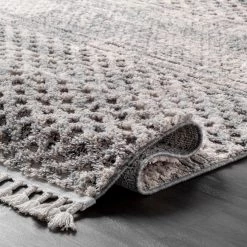 NuLOOM New Arrivals Lira Textured Geometric Tassel Area Rug 12 NuLOOM New Arrivals Lira Textured Geometric Tassel Area Rug