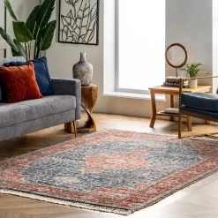 NuLOOM New Arrivals Mina Traditional Medallion Tassel Flatweave Area Rug