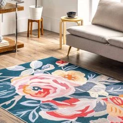NuLOOM New Arrivals Victoria Machine Washable Floral Blossom Area Rug