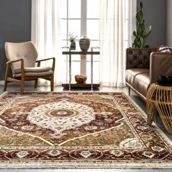 NuLOOM Jaime Traditional Medallion Fringe Area Rug