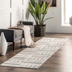 NuLOOM Violet Modern Abstract Linework Area Rug