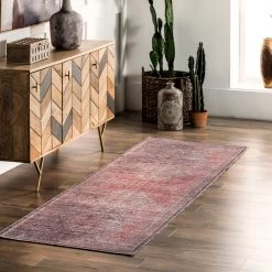 NuLOOM Justine Machine Washable Faded Geometric Medallion Area Rug