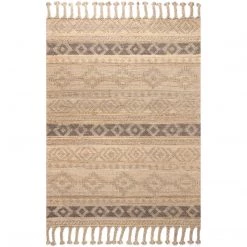 NuLOOM New Arrivals Sari Wool And Jute Textured Global Inspired Braided Tassel Area Rug