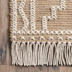 NuLOOM Viola Hand Loomed Jute And Wool Textured Tassel Area Rug New Arrivals