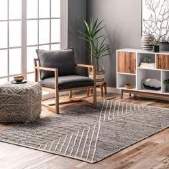 NuLOOM Mikaela Hand Woven Jute Cotton And Wool Geometric Flatweave Area Rug