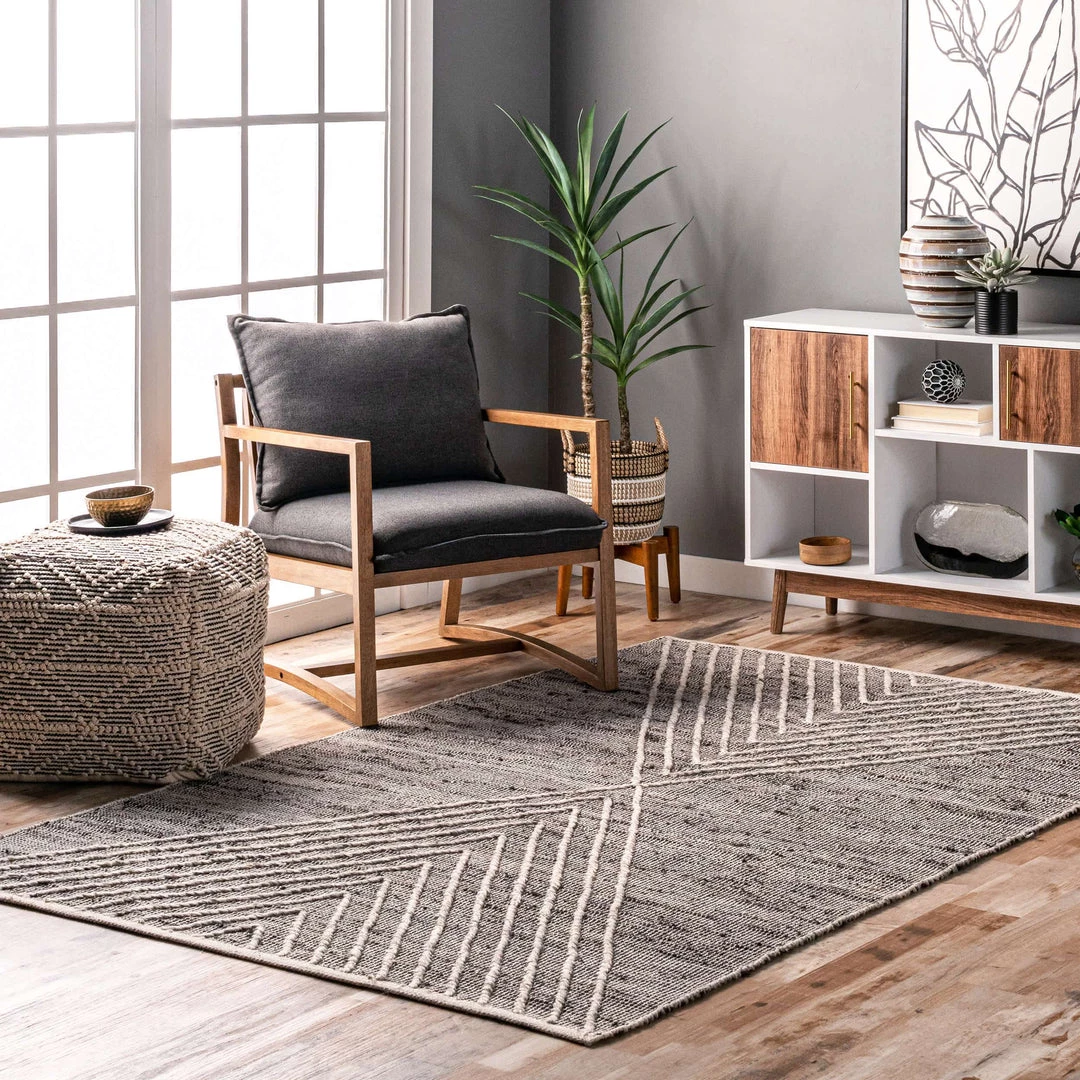 NuLOOM Mikaela Hand Woven Jute Cotton And Wool Geometric Flatweave Area Rug 2 NuLOOM Mikaela Hand Woven Jute Cotton And Wool Geometric Flatweave Area Rug