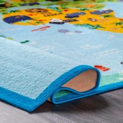 NuLOOM Animal World Map Area Rug Kids