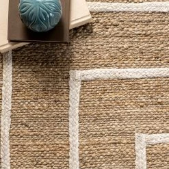 NuLOOM New Arrivals Caile Hand Loomed Raised Geometric Jute Area Rug