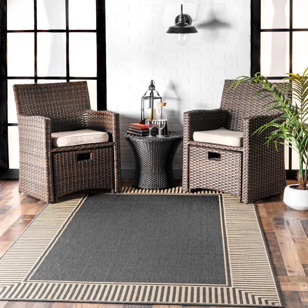 NuLOOM Asha Simple Border Indoor/Outdoor Area Rug New Arrivals 2 NuLOOM Asha Simple Border Indoor/Outdoor Area Rug New Arrivals