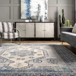 NuLOOM Alexis Vintage Distressed Medallion Area Rug