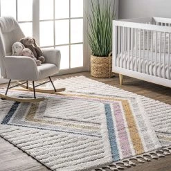 NuLOOM Angela High-Low Modern Diamond Tassel Area Rug New Arrivals