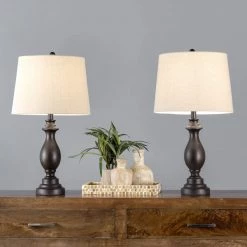 NuLOOM Barletta 26" Metal Table Lamp Set