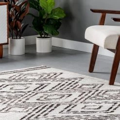 NuLOOM Merri Distressed Geometric Cotton Blend Area Rug New Arrivals
