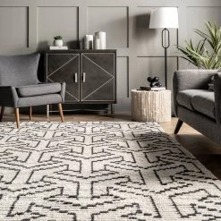 NuLOOM Alyson Modern Abstract Soft Shag Fringe Area Rug