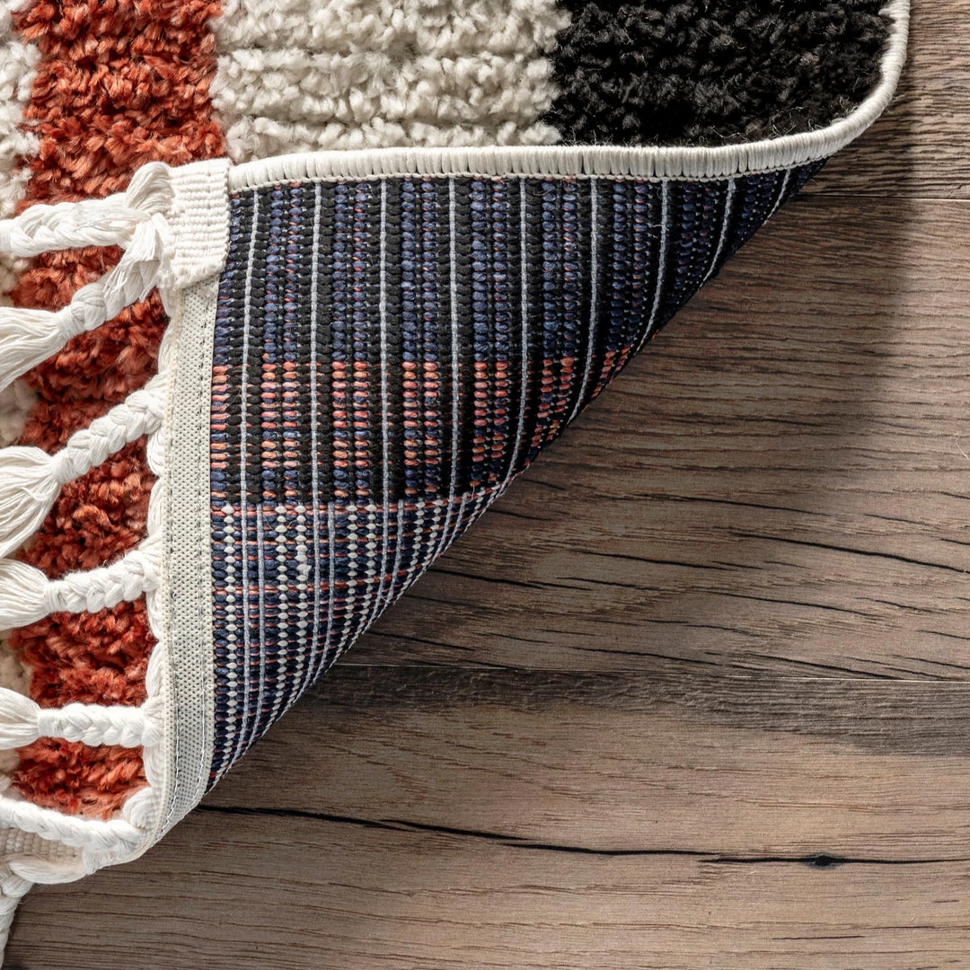 NuLOOM New Arrivals Tammy Striped Cozy Shag Braided Tassel Area Rug 7 NuLOOM New Arrivals Tammy Striped Cozy Shag Braided Tassel Area Rug