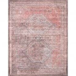 NuLOOM Justine Machine Washable Faded Geometric Medallion Area Rug