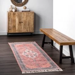 NuLOOM New Arrivals Miya Traditional Medallion Fringe Area Rug