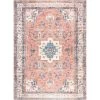 NuLOOM Dining Room Eleanor Machine Washable Distressed Medallion Area Rug