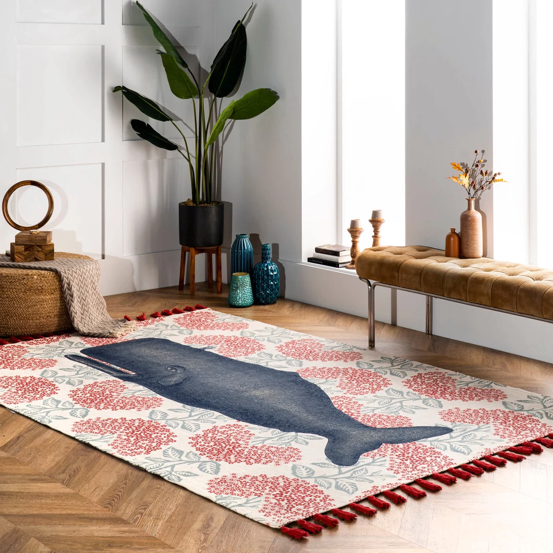 NuLOOM Thomas Paul Flatweave Cotton Whale Area Rug Contemporary 2 NuLOOM Thomas Paul Flatweave Cotton Whale Area Rug Contemporary