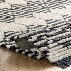 NuLOOM New Arrivals Rubena Soft Shag Diamond Trellis Fringe Area Rug