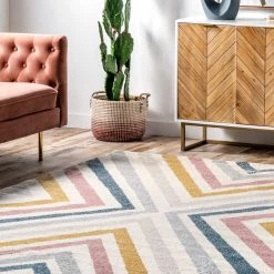 NuLOOM New Arrivals Neveah Contemporary Chevron Area Rug