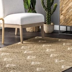 NuLOOM New Arrivals Jordyn Handmade Braided Geometric Farmhouse Jute Area Rug