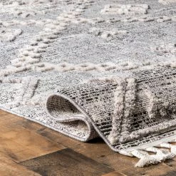 NuLOOM Roxy Textured Diamond Tassel Area Rug New Arrivals