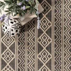 NuLOOM New Arrivals Devon Geometric Stiped Indoor/Outdoor Area Rug