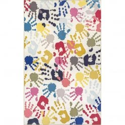 NuLOOM New Arrivals Pinkie Machine Washable Handprint Kids Area Rug