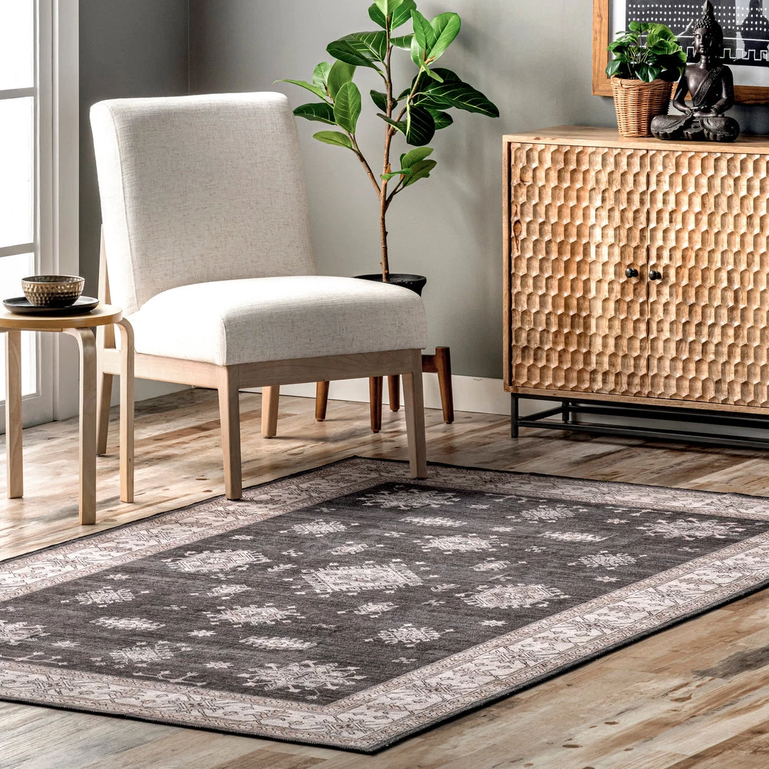 NuLOOM New Arrivals Mollie Machine Washable Traditional Border Area Rug 2 NuLOOM New Arrivals Mollie Machine Washable Traditional Border Area Rug