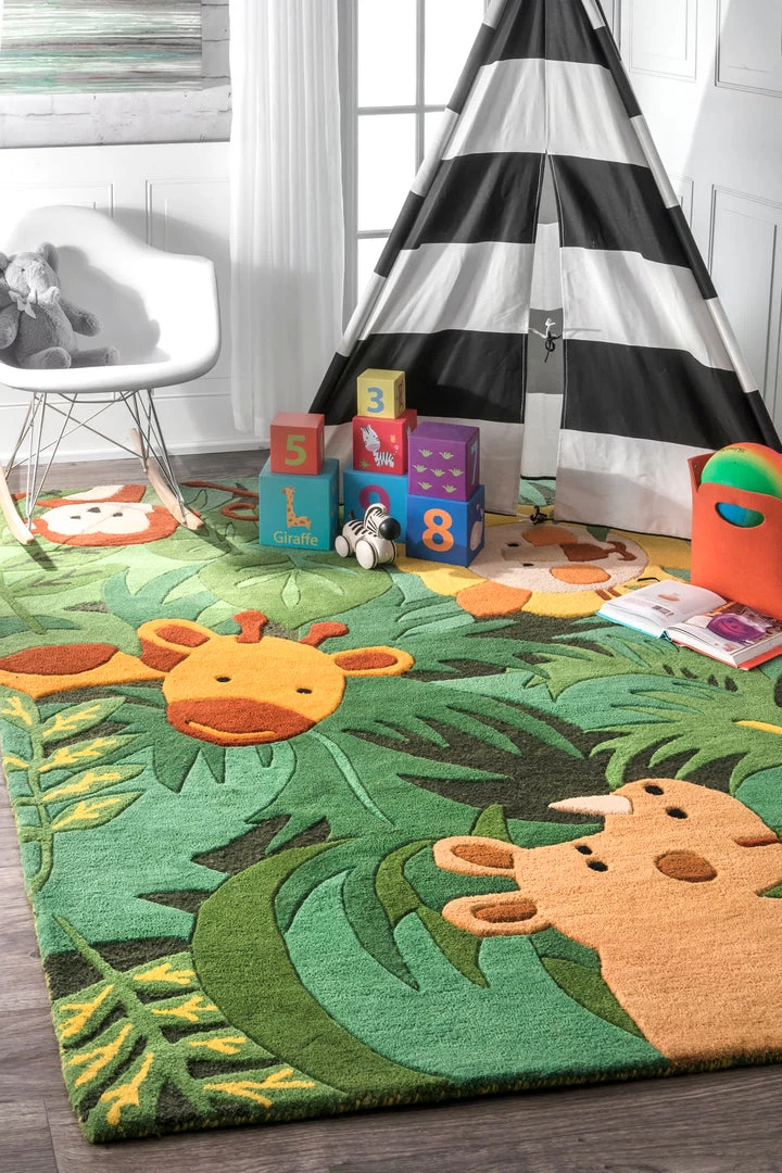 NuLOOM Hand Tufted King Of The Jungle Area Rug Kids 2 NuLOOM Hand Tufted King Of The Jungle Area Rug Kids