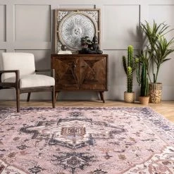 NuLOOM Sasha Machine Washable Medallion Area Rug