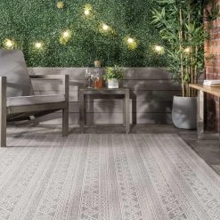 NuLOOM New Arrivals Devon Geometric Stiped Indoor/Outdoor Area Rug