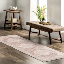 NuLOOM New Arrivals Rosa Machine Washable Distressed Vintage Medallion Area Rug 20 NuLOOM New Arrivals Rosa Machine Washable Distressed Vintage Medallion Area Rug