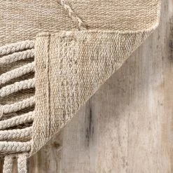 NuLOOM Elana Textured Jute And Cotton Tassel Area Rug