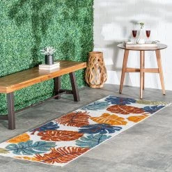 NuLOOM New Arrivals Ryleigh Textured Leaves Indoor/Outdoor Area Rug