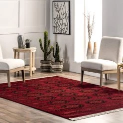 NuLOOM New Arrivals Diandra Traditional Persian Motif Fringe Area Rug