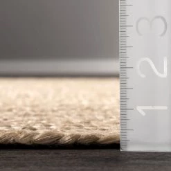 NuLOOM Chevron Bordered Jute Area Rug Bedroom